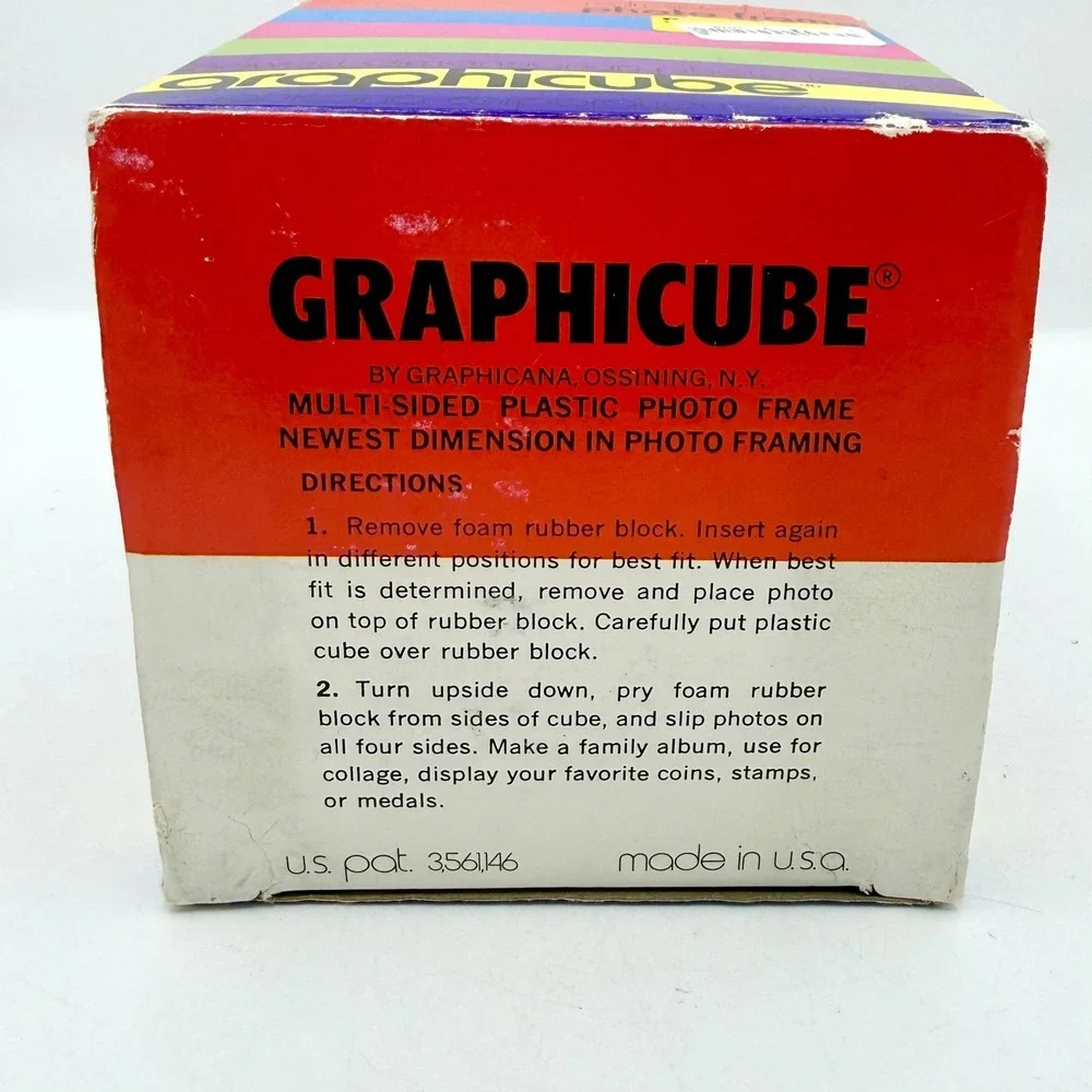 Vintage 70s Graphicana Graphicube Photo Frame New in BoxPop Art ~ 4